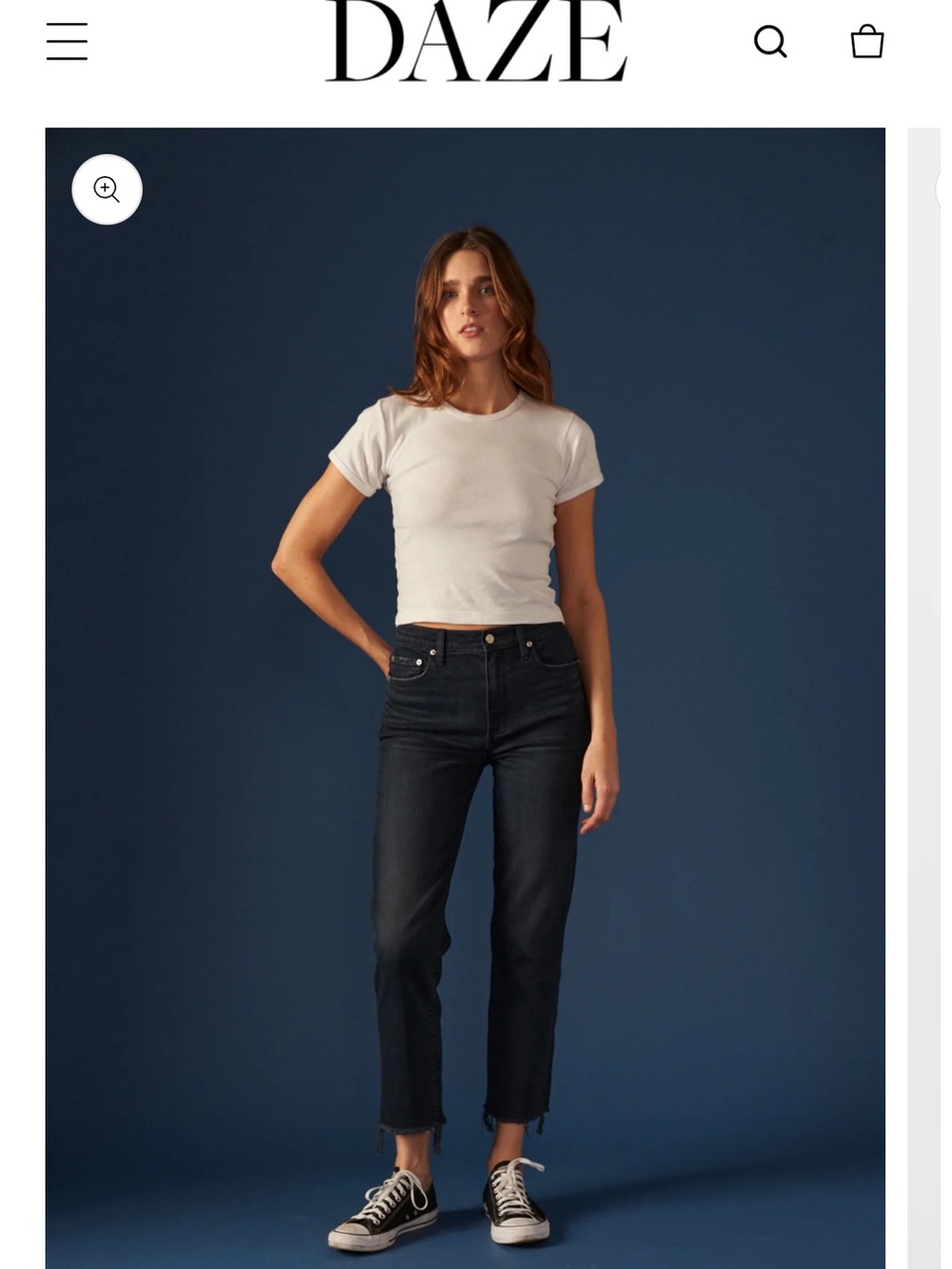 DAZE Black High-Rise Ankle Crop Jeans